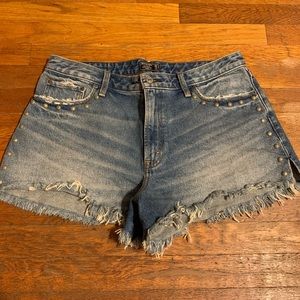 🎉ONE HOUR SALE! high waist studded jean shorts